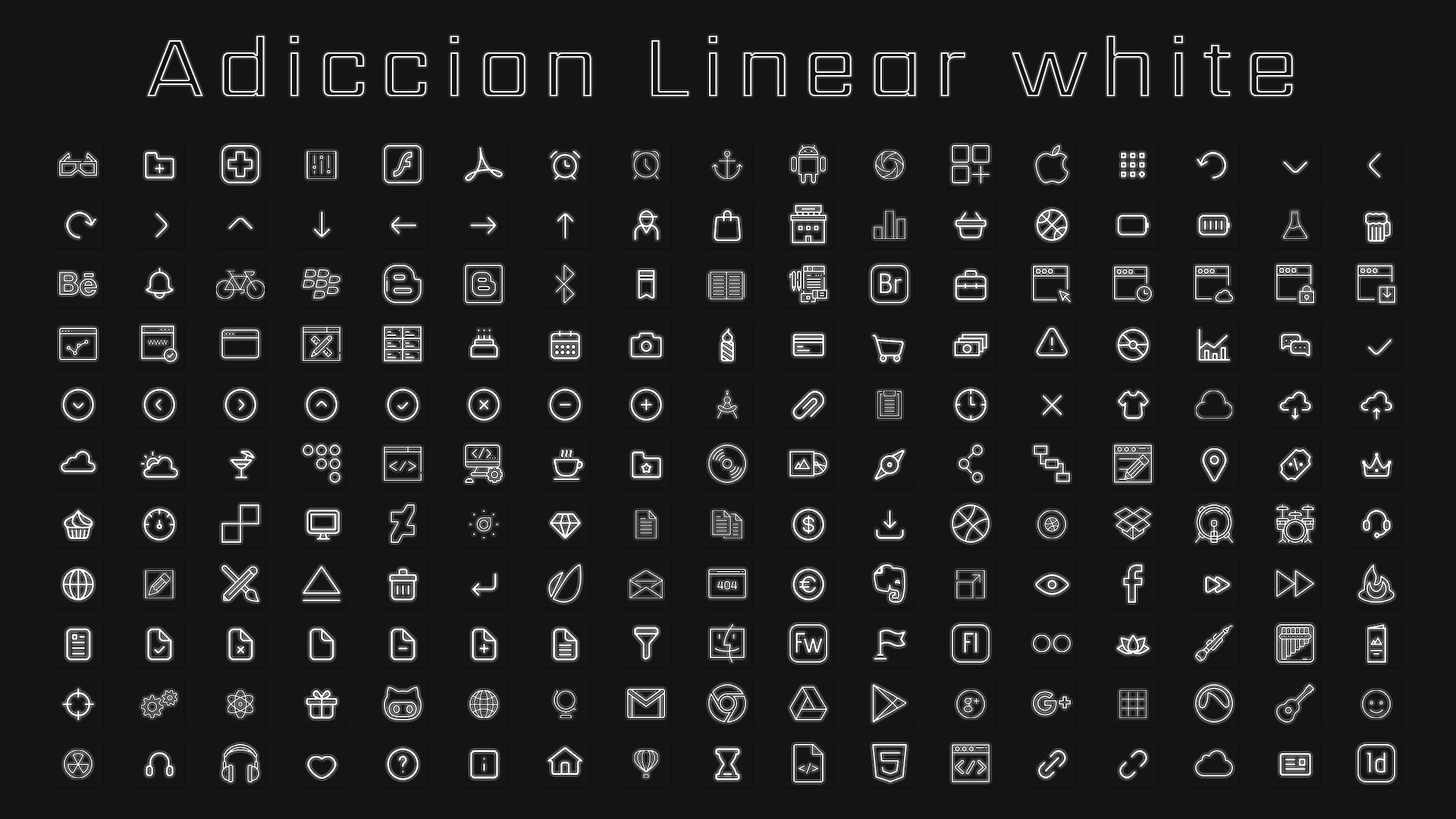 Adiccion linear White Icons