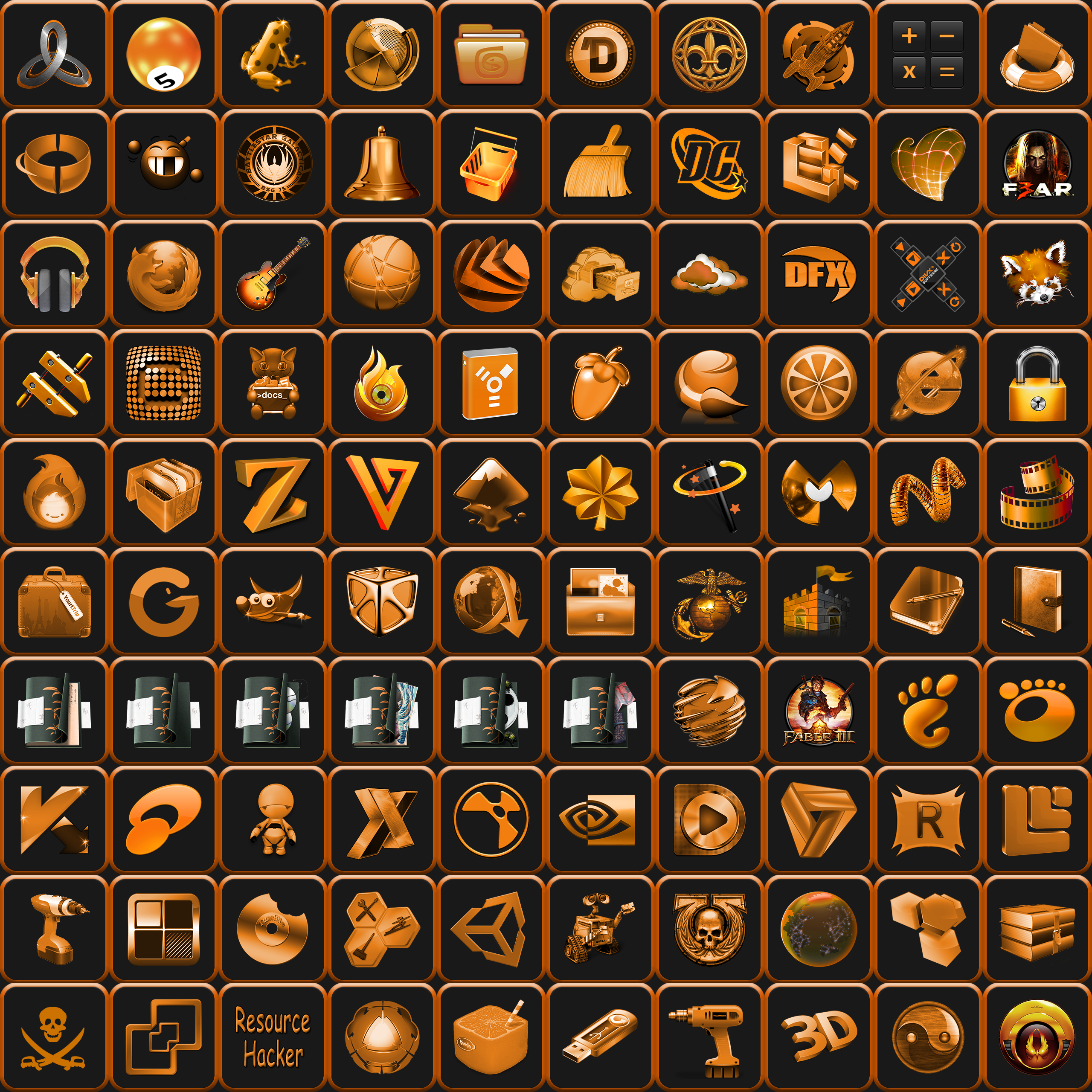 Dark Golden Icons