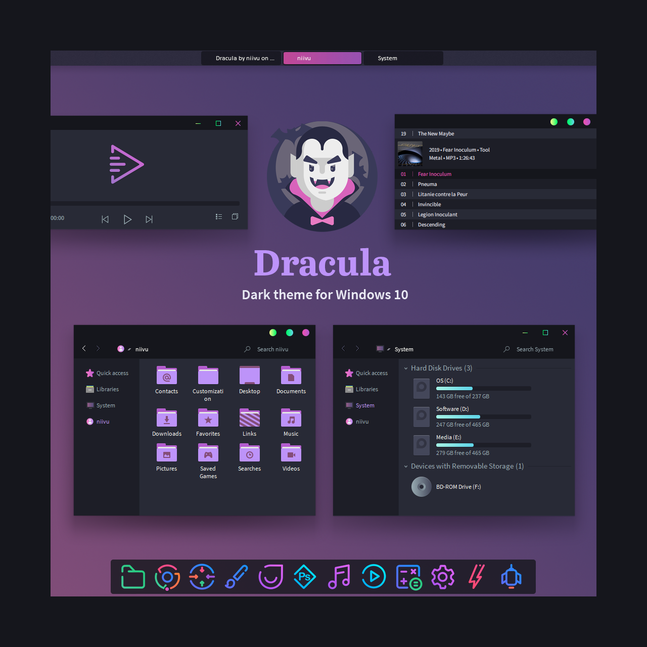 Dracula for Windows 10 Builds 1903-2004