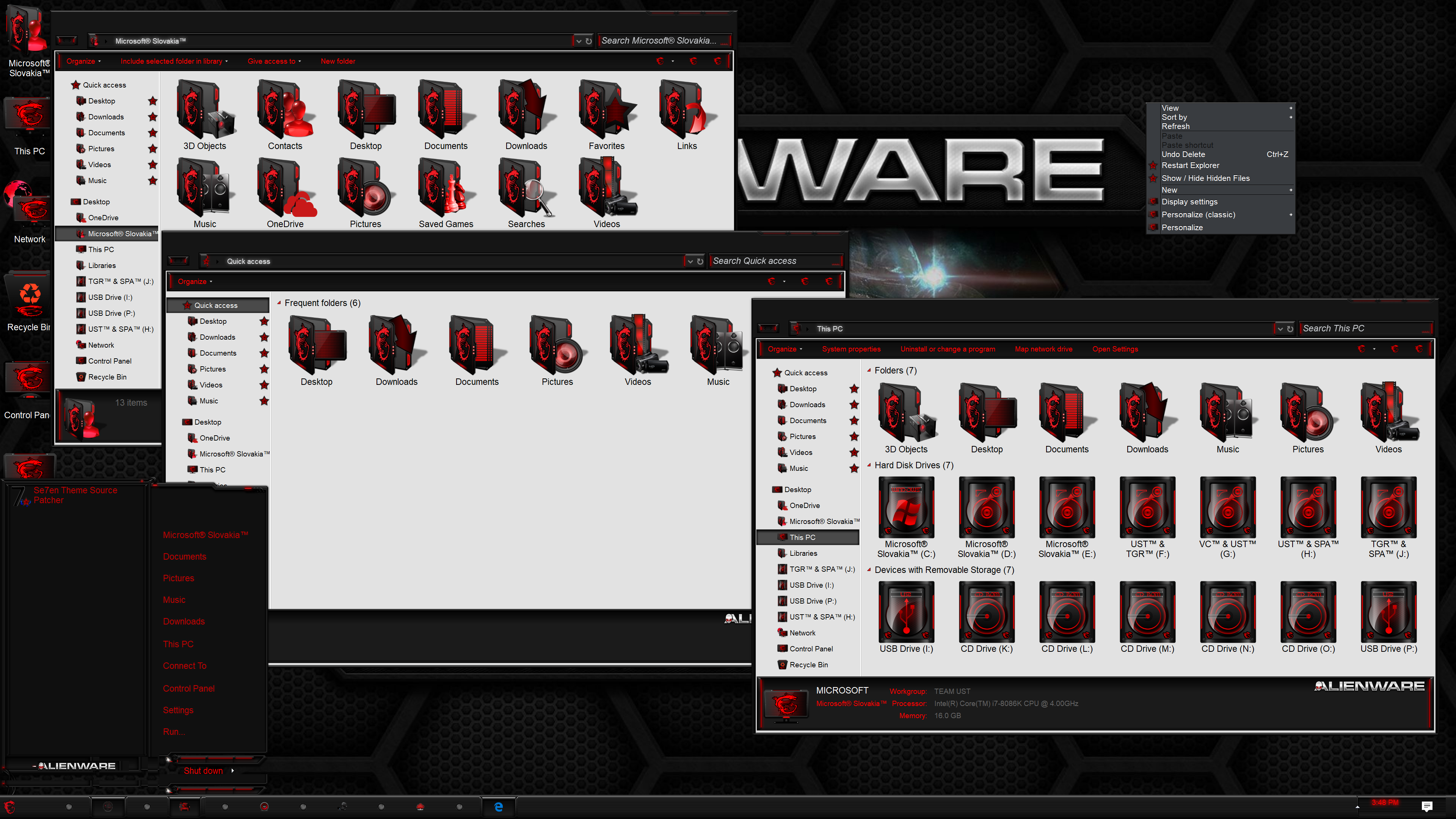 Alienware Red Theme For Win10 Skinpack Customize Your Digital World