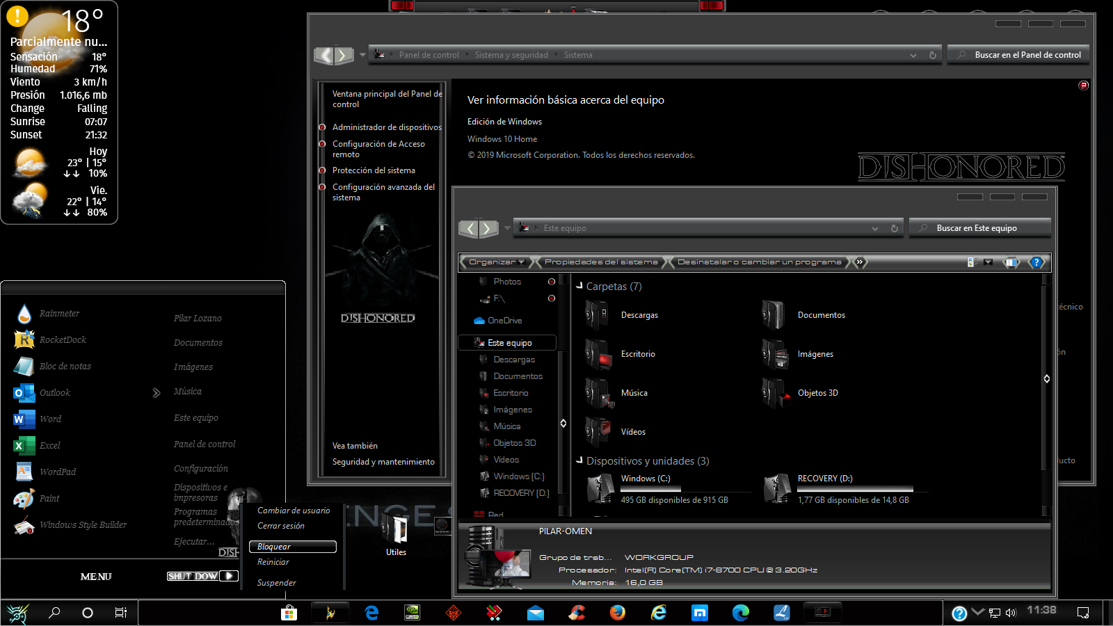 DISHONORED for Windows 10 - Enable Windows Theme Customization