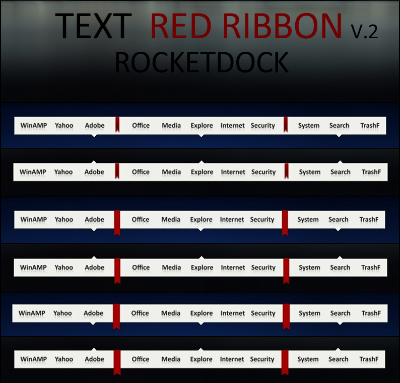 Release Text Red Ribboned TEXT RED RIBBON V.2 for RocketDock – Enable Windows Theme Customization