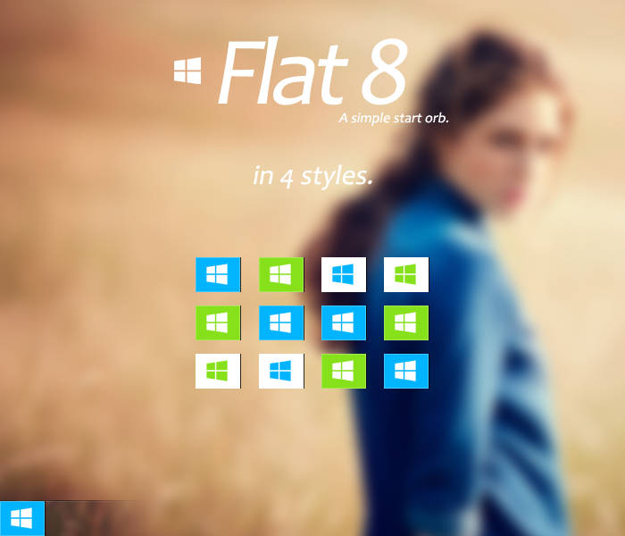 Flat 8 Start Orb – Enable Windows Theme Customization